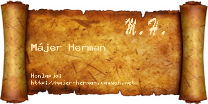 Májer Herman névjegykártya